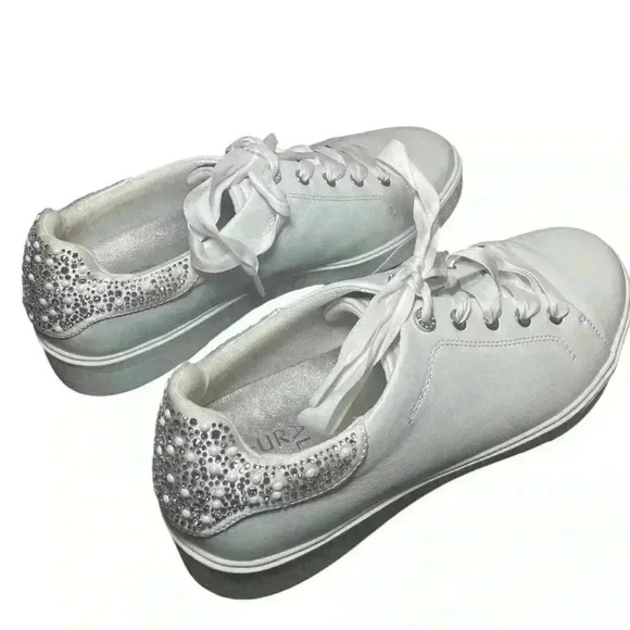 Neutralizer Morrison Bliss Bridal Sneakers White Lace-Up Size 10W Pearls Gems - Picture 6 of 7